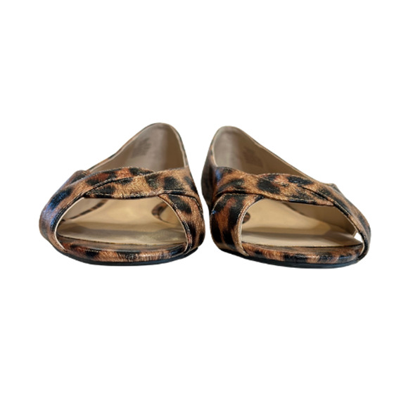 Mix No. 6 Barbro Flats Ballet Women’s Size 8M Animal Print Slip-On Peep Toe - Picture 4 of 10